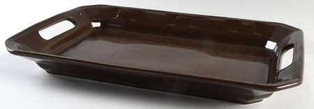 Woven Traditions Chocolate 17" Handled Tray