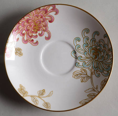 Painted Camellia Saucer for Footed Cup