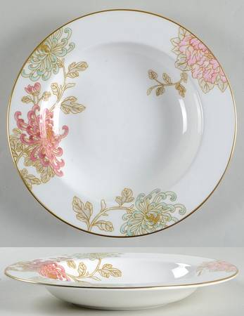 Painted Camellia 9" Soup/Pasta Bowl
