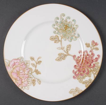 Painted Camellia Accent Luncheon Plate