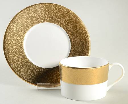Gold Dust Flat Cup & Saucer Set