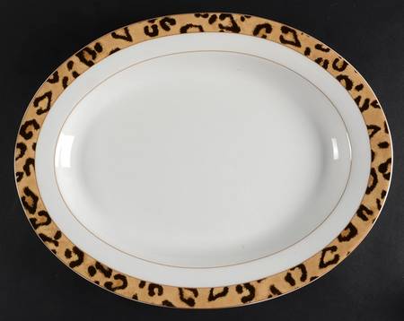 Safari Leopard 16" Oval Serving Platter