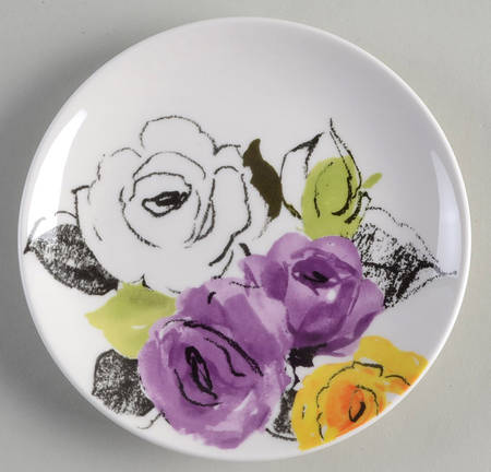Charcoal Floral Tidbit Plate
