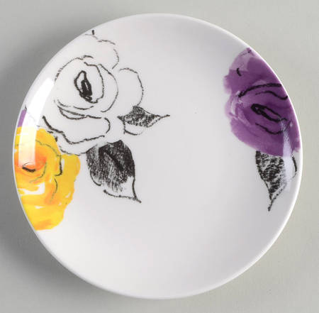 Charcoal Floral Tidbit Plate