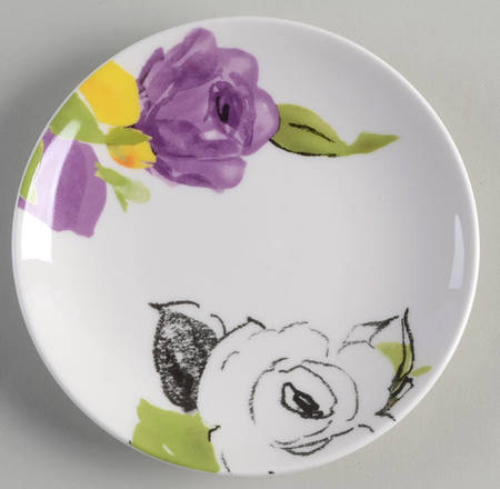 Charcoal Floral Tidbit Plate
