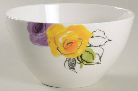 Charcoal Floral Soup/Cereal Bowl