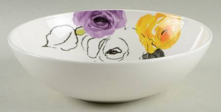 Charcoal Floral 7" Individual Pasta Bowl