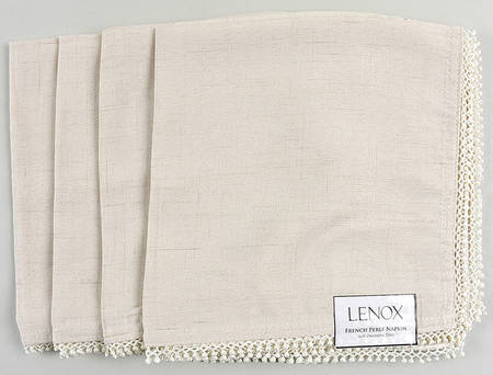 French Perle White Cloth Napkin - Set of 4