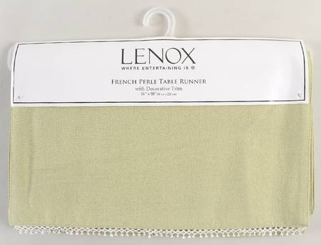 French Perle Pistachio 14" X 90" Cloth Table Runner