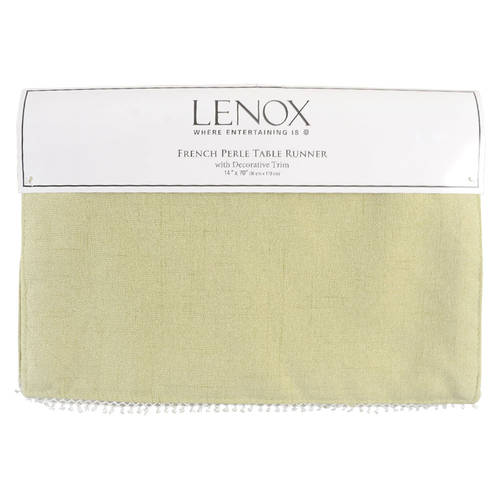 French Perle Pistachio 14" X 70" Cloth Table Runner