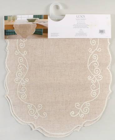 French Perle White 14" X 31" Centerpiece Cloth Runner