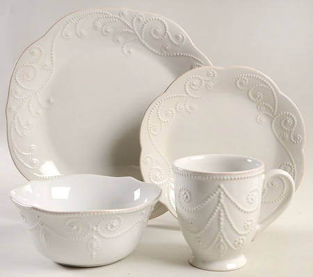 French Perle White 4 Piece Place Setting