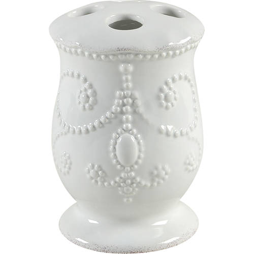 French Perle White Toothbrush Holder