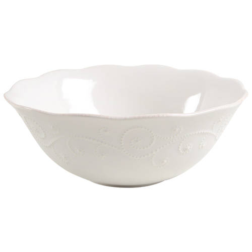 French Perle White 10" Round Serving Bowl