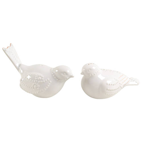 French Perle White Salt & Pepper Set