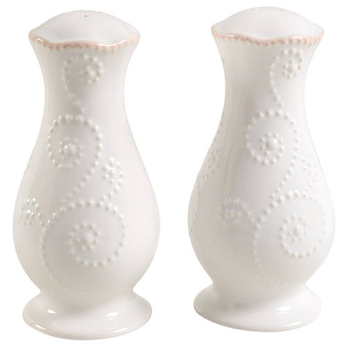French Perle White Salt & Pepper Set