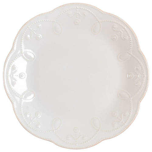 French Perle White Accent Luncheon Plate - Set of 4