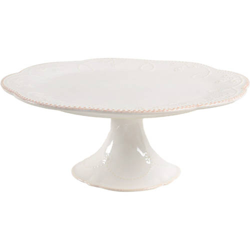 French Perle White 10" Diameter Pedestal Cake Stand