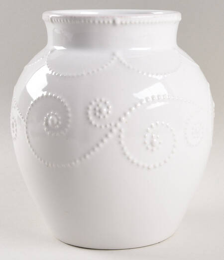 French Perle White Medium Canister No Lid