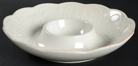 French Perle White 1 Piece Chip & Dip