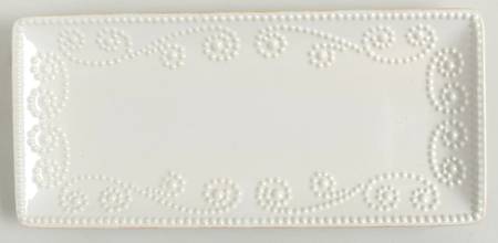 French Perle White 9" Rectangular Serving Platter