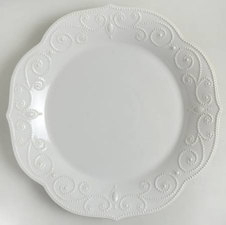 French Perle White 15" Chop Plate (Round Platter)