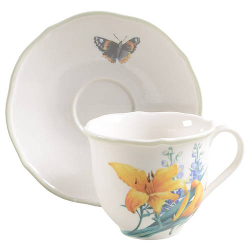 Floral Meadow Flat Cup & Saucer Set
