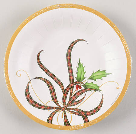 Holiday Nouveau Ribbon Pack of 8 - Paper Luncheon/Dessert Plates