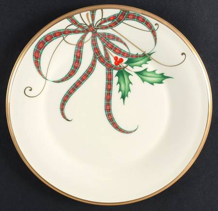 Holiday Nouveau Ribbon Salad Plate