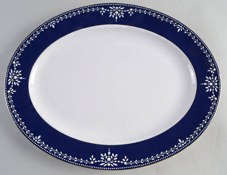 Empire Pearl Indigo 16" Oval Serving Platter
