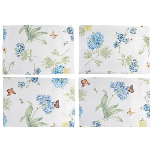 Butterfly Meadow Blue Placemat Set - Set of 4