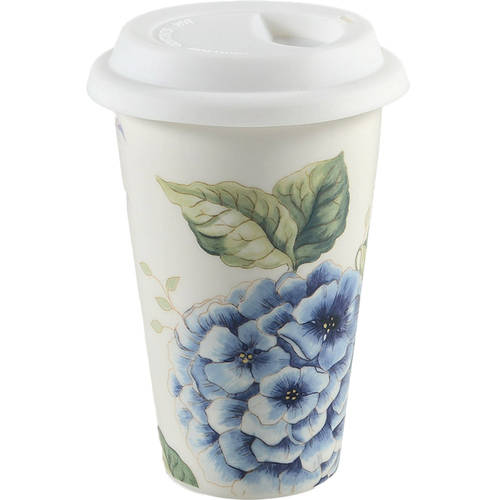 Butterfly Meadow Blue Travel Tumbler & Silicone/Plastic Lid
