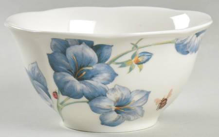 Butterfly Meadow Blue Rice Bowl