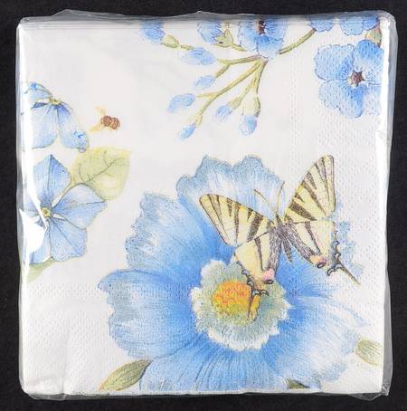 Butterfly Meadow Blue Package of Paper Beverage Napkins