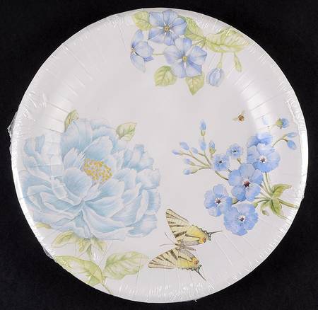 Butterfly Meadow Blue (Pack of 16) Paper Dinner Plates