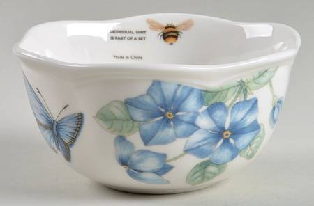 Butterfly Meadow Blue Dessert Bowl