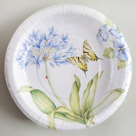 Butterfly Meadow Blue (Pack of 16) Paper Luncheon/Dessert Plates