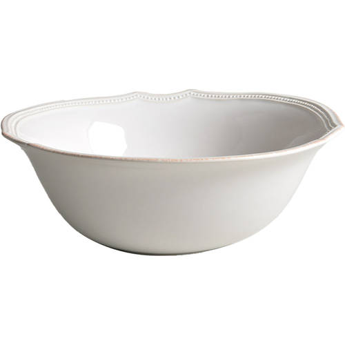French Perle Bead White 10" Round Serving Bowl