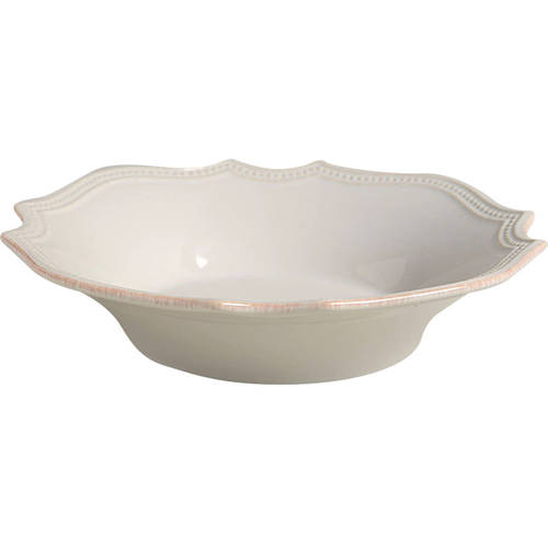 French Perle Bead White 8" Individual Pasta Bowl