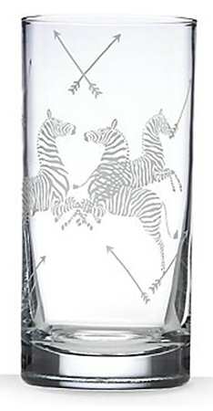 Zebras Gold Glassware Highball