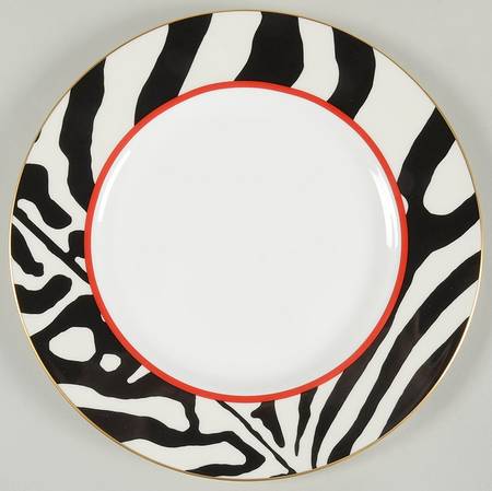 Zebras Gold Accent Luncheon Plate