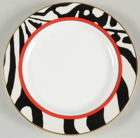 Zebras Gold Bread & Butter Plate