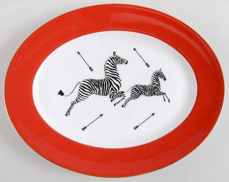 Zebras Gold 13" Oval Serving Platter