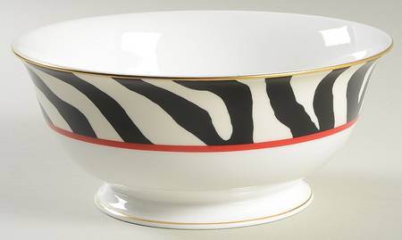 Zebras Gold 8" Round Serving Bowl