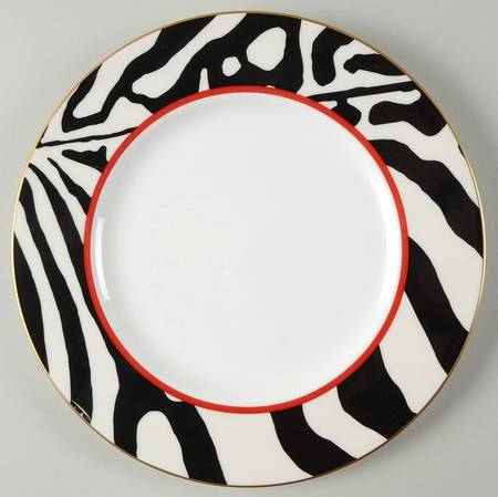 Zebras Gold Accent Luncheon Plate