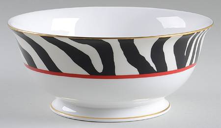 Zebras Gold 8" Round Serving Bowl