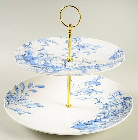 Toile Tale Sky Blue 2 Tier Serving Tray (DPC & LPCAC)