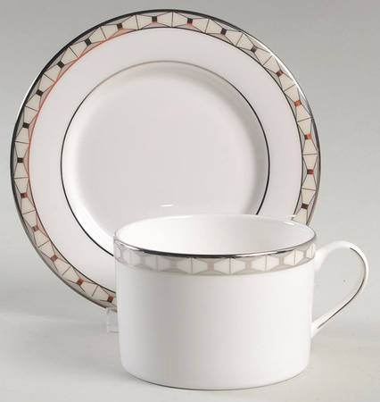 Signature Spade Flat Cup & Saucer Set - Set of 4