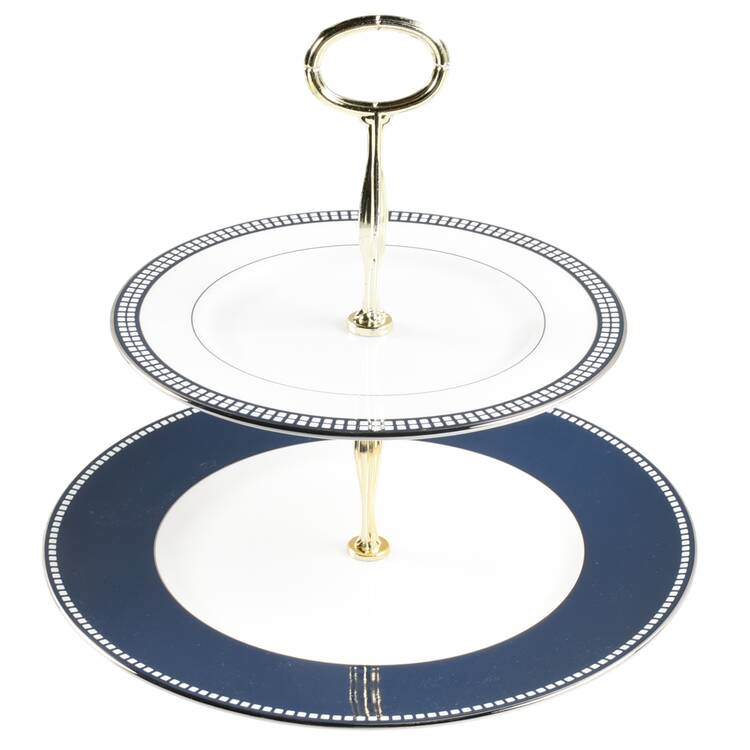 Escapade 6 5/8"-10"  2 Tiered Serving Tray (Dp, Sp) HC