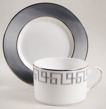Darius Silver (Platinum) Flat Cup & Saucer Set